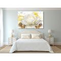 CANVAS PRINT LUXURIOUS ROSE WITH AN ABSTRACTION - PICTURES FLOWERS - PICTURES