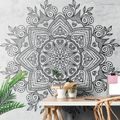 SELF ADHESIVE WALLPAPER MANDALA WITH AN ANCIENT TOUCH IN BLACK AND WHITE - SELF-ADHESIVE WALLPAPERS - WALLPAPERS