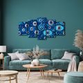 TABLEAU EN 5 PARTIES – YEUX BLEUS PROTECTEURS - TABLEAUX PAR THÈME - TABLEAUX