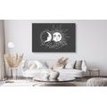 CANVAS PRINT BLACK AND WHITE HARMONY OF THE SUN AND THE MOON - BLACK AND WHITE PICTURES - PICTURES