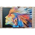 CANVAS PRINT COLORED PROFILE OF A WOMAN'S FACE - ABSTRACT PICTURES - PICTURES