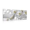 CANVAS PRINT ORCHID ON AN ABSTRACT BACKGROUND - PICTURES FLOWERS - PICTURES