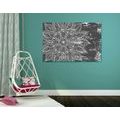 CANVAS PRINT TEXTURE OF MANDALA IN BLACK AND WHITE - BLACK AND WHITE PICTURES{% if product.category.pathNames[0] != product.category.name %} - PICTURES{% endif %}