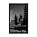 POSTER MOUNTAIN LAKE IN BLACK AND WHITE - BLACK AND WHITE - POSTERS