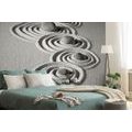 WALL MURAL BLACK AND WHITE STONES IN CIRCLES - BLACK AND WHITE WALLPAPERS - WALLPAPERS