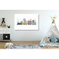 CANVAS PRINT TRAIN WITH ANIMALS - CHILDRENS PICTURES - PICTURES