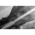 CANVAS PRINT A LAKE IN BEAUTIFUL NATURE IN BLACK AND WHITE - BLACK AND WHITE PICTURES - PICTURES