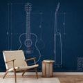 TAPET SCHIȚĂ TEHNICĂ CHITARĂ ACUSTICĂ - FOTOTAPETE MUZICALE - TAPETURI