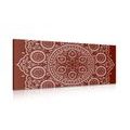 CANVAS PRINT FINE ETHNIC MANDALA IN BURGUNDY DESIGN - PICTURES FENG SHUI - PICTURES