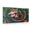 CANVAS PRINT CUTE SLOTHS - CHILDRENS PICTURES - PICTURES