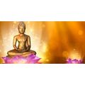 CANVAS PRINT BUDDHA STATUE ON A LOTUS FLOWER - PICTURES FENG SHUI - PICTURES