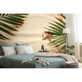 WALL MURAL SEASHELLS UNDER PALM LEAVES - WALLPAPERS NATURE - WALLPAPERS