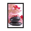 POSTER SPA STONES AND AN ORCHID - FENG SHUI - POSTERS