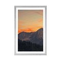 AFFICHE AVEC MONTURE COUCHER DE SOLEIL SUR LES MONTAGNES - NATURE - AFFICHES