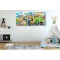 5-PIECE CANVAS PRINT TRAIN IN THE CITY - CHILDRENS PICTURES - PICTURES