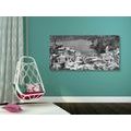 CANVAS PRINT BLACK AND WHITE COAST OF ITALY - BLACK AND WHITE PICTURES - PICTURES