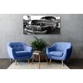 CANVAS PRINT CAR AT A JUNKYARD IN BLACK AND WHITE - BLACK AND WHITE PICTURES - PICTURES