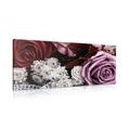 WANDBILD BLUMENSTRAUSS AUS ROSEN IM RETRO-STIL - VINTAGE- UND RETRO-BILDER - BILDER