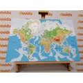 CANVAS PRINT CLASSIC WORLD MAP - PICTURES OF MAPS - PICTURES