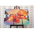 CANVAS PRINT ORANGE POPPY FLOWERS IN ORIENTAL STYLE - PICTURES FLOWERS - PICTURES