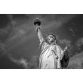 WALL MURAL STATUE OF LIBERTY IN BLACK AND WHITE - BLACK AND WHITE WALLPAPERS - WALLPAPERS