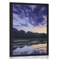 AFFICHE COUCHER DE SOLEIL ROMANTIQUE DANS LES MONTAGNES - NATURE - AFFICHES