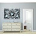 CANVAS PRINT MANDALA WITH AN INDIAN THEME IN LIGHT BLUE - PICTURES FENG SHUI - PICTURES