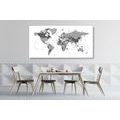 CANVAS PRINT WORLD MAP WITH A BLACK AND WHITE TOUCH - PICTURES OF MAPS - PICTURES