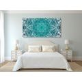 WANDBILD BLAU-WEISSE ROSETTE - BILDER MIT FENG SHUI-MOTIVEN - BILDER