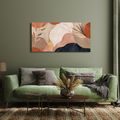WANDBILD MODERNE KOMPOSITION AUS BLÄTTERN UND KURVEN - WANDBILDER ABSTRAKTE FORMEN - BILDER