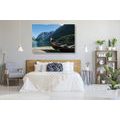 CANVAS PRINT WOODEN VIKING SHIP - PICTURES OF NATURE AND LANDSCAPE - PICTURES