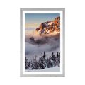 POSTER MIT PASSEPARTOUT RIESENGEBIRGE UNTER DER SCHNEEDECKE - NATUR - POSTER