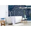 TAPETE BLAUES MANDALA MIT ABSTRAKTEM MUSTER - TAPETEN MIT FENG SHUI-MOTIVEN - TAPETEN