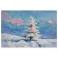 OBRAZ VÁNOČNÍ STROMEK V ZASNĚŽENÉ KRAJINĚ - VÁNOČNÍ A ZIMNÍ OBRAZY - OBRAZY
