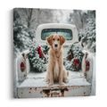 WEIHNACHTLICHES WANDBILD NIEDLICHER POSIERENDER HUND - WEIHNACHTS- UND WINTERBILDER - BILDER