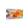 CANVAS PRINT ORANGE POPPY FLOWERS IN ORIENTAL STYLE - PICTURES FLOWERS - PICTURES