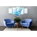 5-PIECE CANVAS PRINT BLUE INK IN THE WATER - ABSTRACT PICTURES - PICTURES