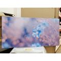 WANDBILD BLAUE BLUMEN AUF VINTAGE-HINTERGRUND - BILDER BLUMEN - BILDER