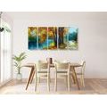 5-PIECE CANVAS PRINT PAINTED TREES IN AUTUMN COLORS - PICTURES OF NATURE AND LANDSCAPE - PICTURES