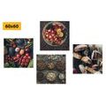 CANVAS PRINT SET SPECIALTIES ON A DARK BACKGROUND - SET OF PICTURES - PICTURES