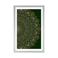 POSTER WITH MOUNT DETAILED DECORATIVE MANDALA IN GREEN COLOR - FENG SHUI - POSTERS