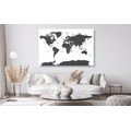 DECORATIVE PINBOARD WORLD MAP WITH INDIVIDUAL STATES IN GRAY COLOR - PICTURES ON CORK - PICTURES