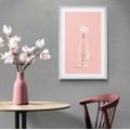 POSTER MIT PASSEPARTOUT MINIMALISTISCHE BLUME - VASEN - POSTER