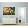 CANVAS PRINT BEAUTIFUL FLOWER WITH A RETRO TOUCH - PICTURES FLOWERS - PICTURES