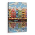 OBRAZ MĚSTSKÉ KOUZLO NA VODĚ - BAREVNÉ DOMY - PICTURES