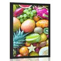 AFFICHE FRUITS TROPICAUX - AVEC UN MOTIF DE CUISINE - AFFICHES