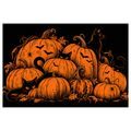 QUADRO SU TELA – ZUCCHE DI HALLOWEEN CON GATTI NERI - QUADRI HALLOWEEN E HORROR - STAMPE E QUADRI