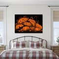 QUADRO SU TELA – ZUCCHE DI HALLOWEEN CON GATTI NERI - QUADRI HALLOWEEN E HORROR - STAMPE E QUADRI