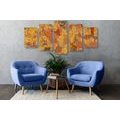 5-PIECE CANVAS PRINT ABSTRACTION IN THE STYLE OF G. KLIMT - ABSTRACT PICTURES - PICTURES