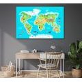 DECORATIVE PINBOARD GEOGRAPHICAL MAP OF THE WORLD FOR CHILDREN - PICTURES ON CORK - PICTURES